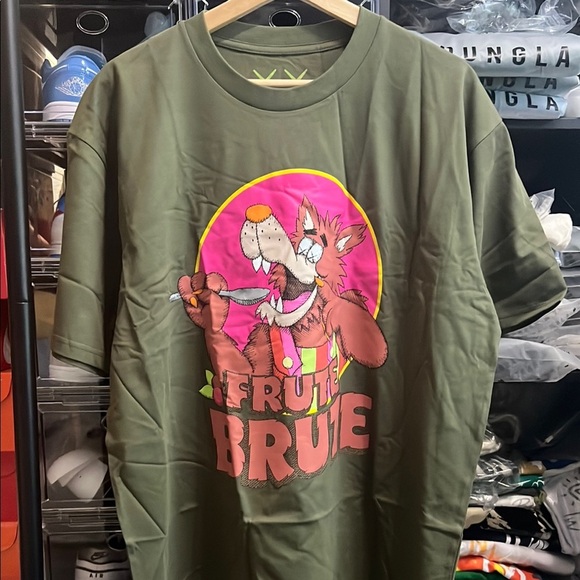 KAWS Olive Green Frute Brute Tee - Picture 1 of 6